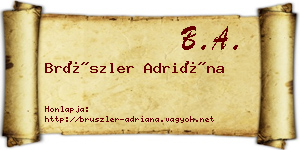 Brüszler Adriána névjegykártya